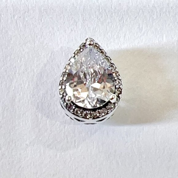 Pandora Radiant Teardrop Charm Sparkling Levelled Charm For Bracelet - Picture 5 of 13